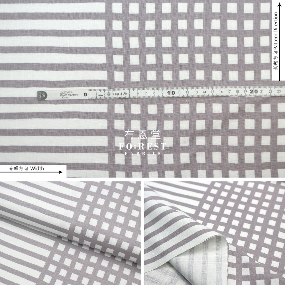 Muddy Works - Canvas Check & Border Fabric Gray