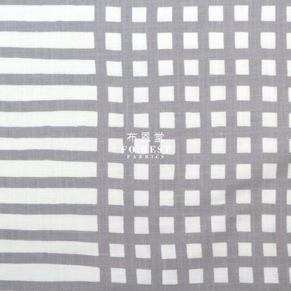 Muddy Works - Canvas Check & Border Fabric Gray