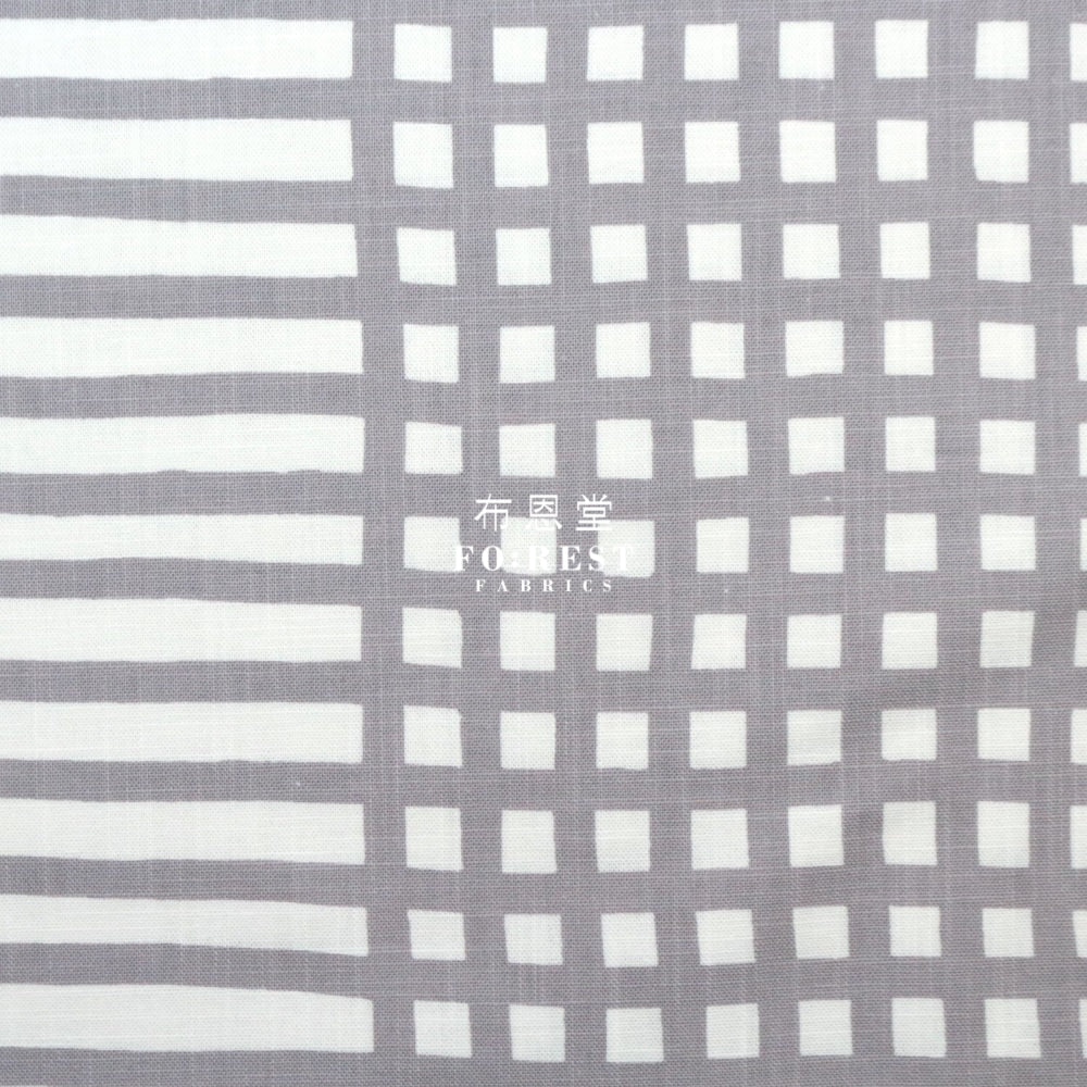 Muddy works - Canvas - Check & Border fabric Gray - FO:REST Fabric 布恩堂Liberty fabrictana lawnjapanese fabricykk zipper