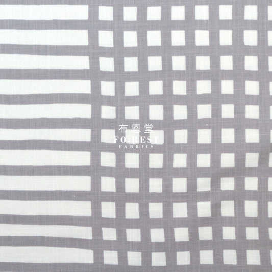 Muddy works - Canvas - Check & Border fabric Gray - FO:REST Fabric 布恩堂Liberty fabrictana lawnjapanese fabricykk zipper