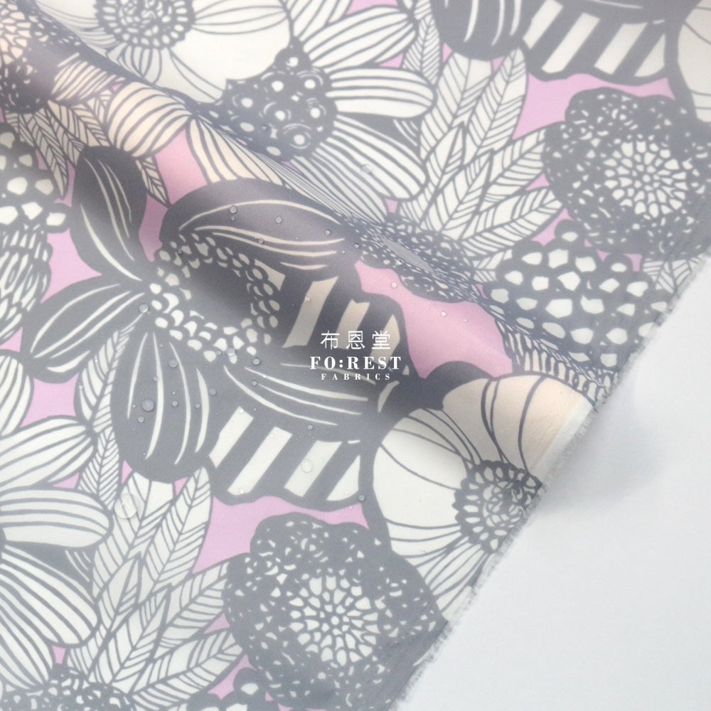 Nylon Waterproof - Art Flower Fabric Lt. Purple