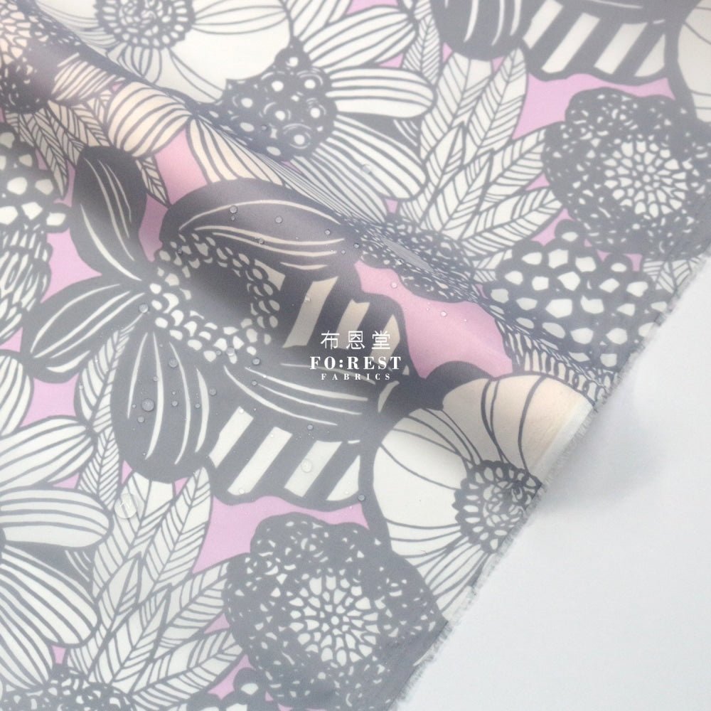Nylon Waterproof - Art flower fabric LT. PURPLE 薄防水 - FO:REST Fabric 布恩堂Liberty fabrictana lawnjapanese fabricykk zipper