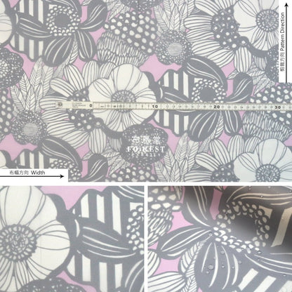 Nylon Waterproof - Art flower fabric LT. PURPLE 薄防水 - FO:REST Fabric 布恩堂Liberty fabrictana lawnjapanese fabricykk zipper