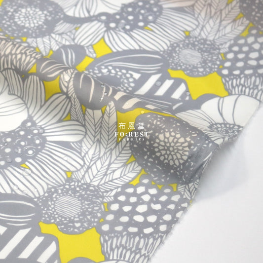Nylon Waterproof - Art Flower Fabric Lt. Yellow