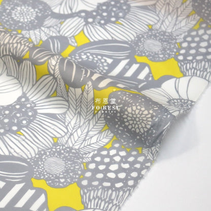 Nylon Waterproof - Art flower fabric LT. YELLOW 薄防水 - FO:REST Fabric 布恩堂Liberty fabrictana lawnjapanese fabricykk zipper