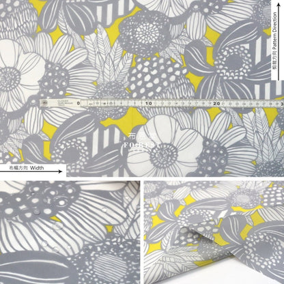 Nylon Waterproof - Art flower fabric LT. YELLOW 薄防水 - FO:REST Fabric 布恩堂Liberty fabrictana lawnjapanese fabricykk zipper
