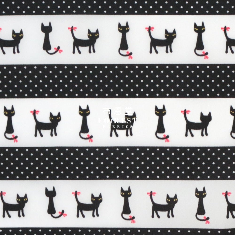 Nylon Waterproof - Cats dot薄防水Black - FO:REST Fabric 布恩堂Liberty fabrictana lawnjapanese fabricykk zipper