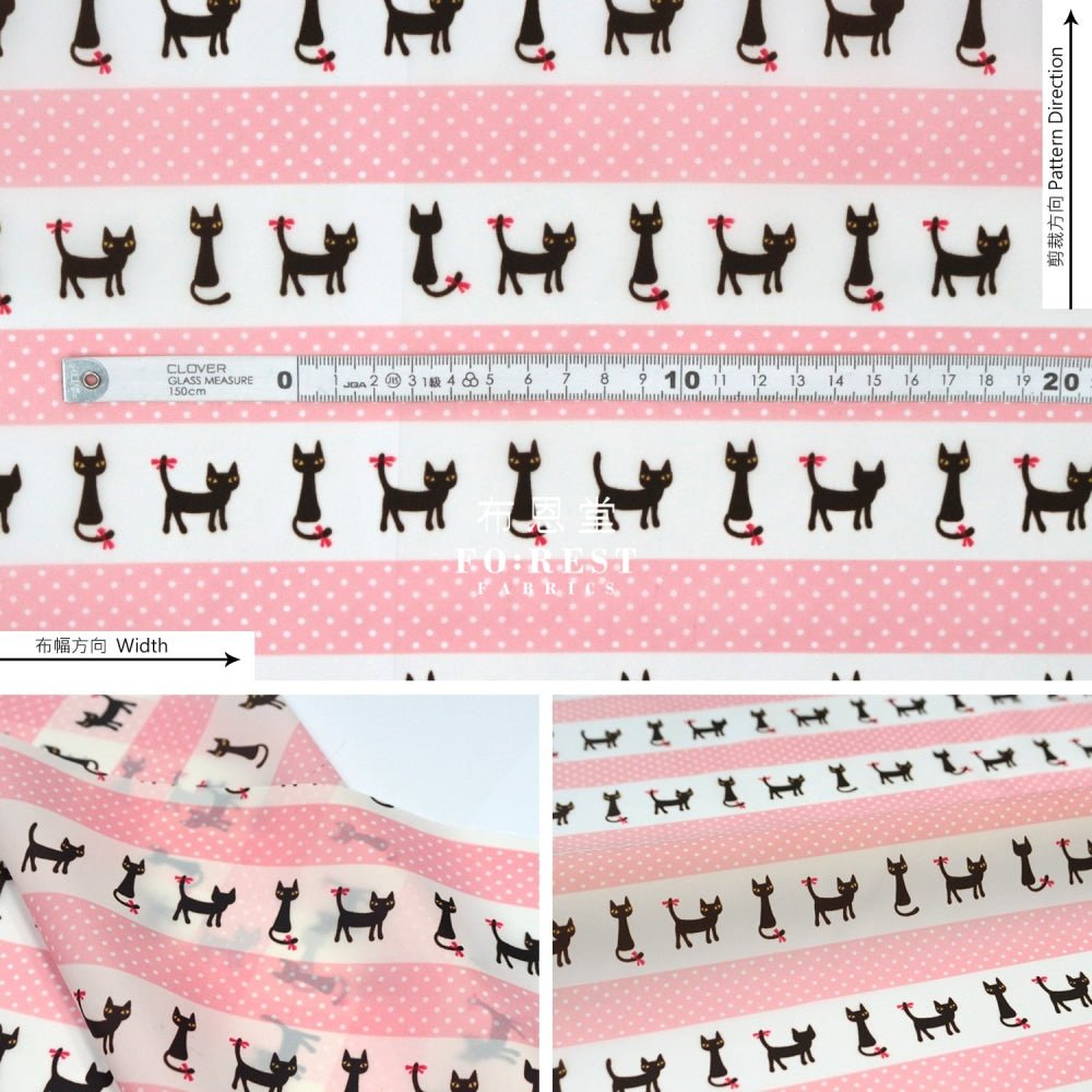 Nylon Waterproof - Cats dot薄防水Pink - FO:REST Fabric 布恩堂Liberty fabrictana lawnjapanese fabricykk zipper