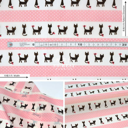 Nylon Waterproof - Cats dot薄防水Pink - FO:REST Fabric 布恩堂Liberty fabrictana lawnjapanese fabricykk zipper