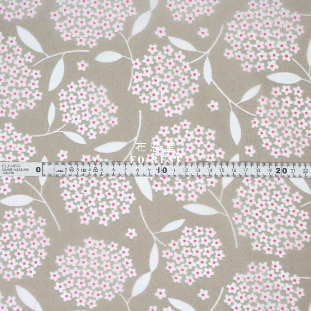 Nylon Waterproof - Flower 薄防水Gray - FO:REST Fabric 布恩堂Liberty fabrictana lawnjapanese fabricykk zipper
