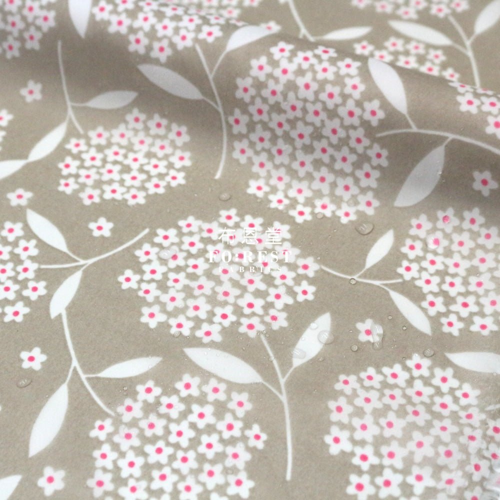 Nylon Waterproof - Flower 薄防水Gray - FO:REST Fabric 布恩堂Liberty fabrictana lawnjapanese fabricykk zipper
