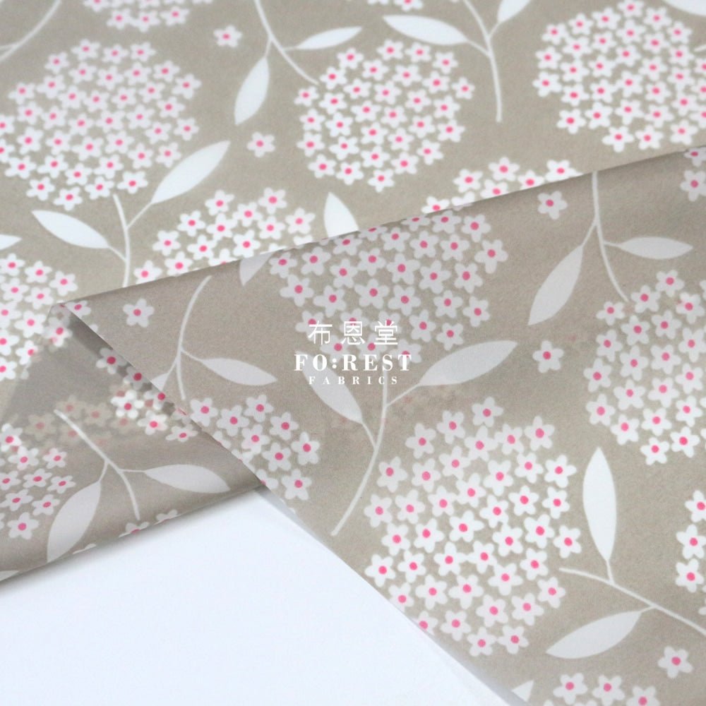 Nylon Waterproof - Flower 薄防水Gray - FO:REST Fabric 布恩堂Liberty fabrictana lawnjapanese fabricykk zipper