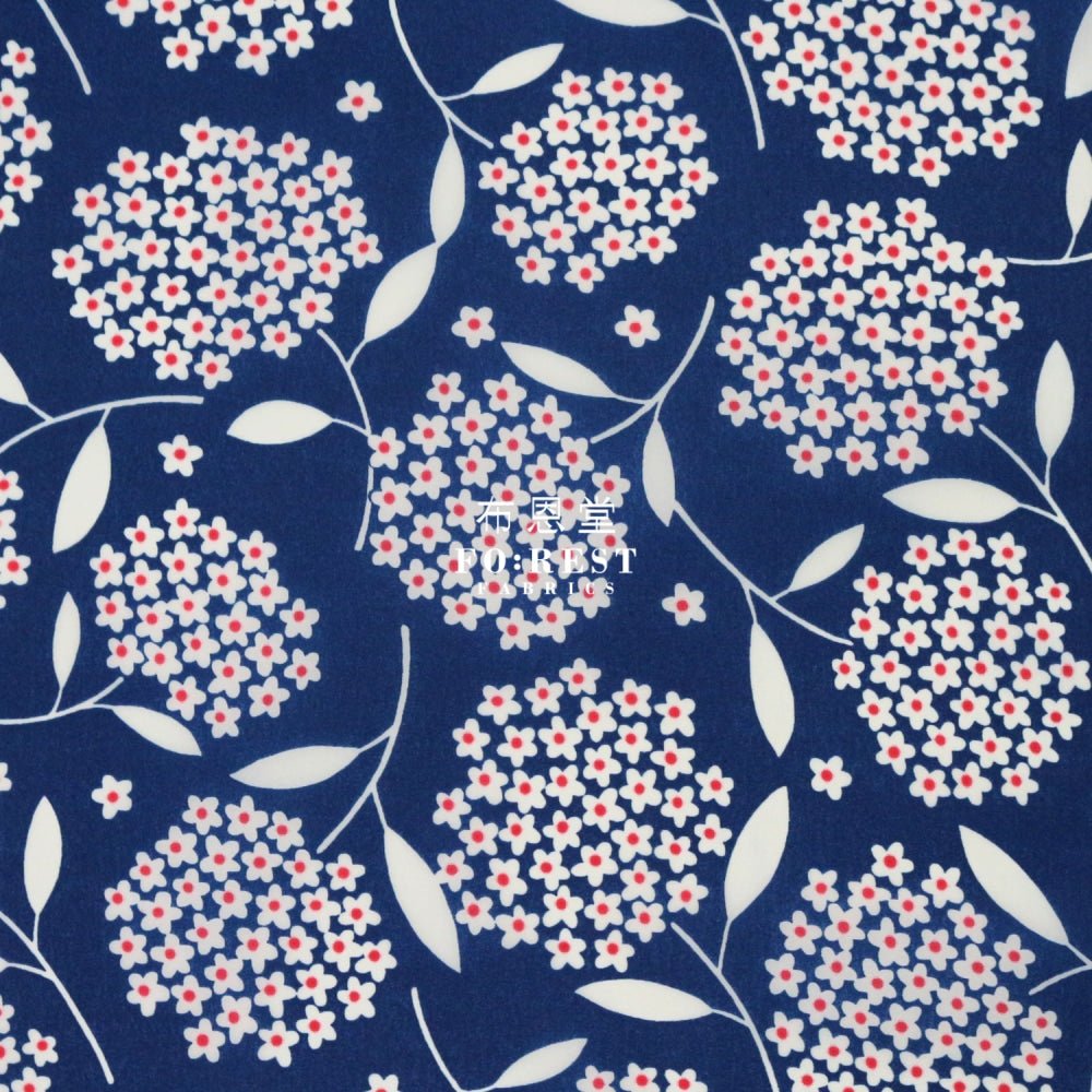Nylon Waterproof - Flower 薄防水Navy - FO:REST Fabric 布恩堂Liberty fabrictana lawnjapanese fabricykk zipper