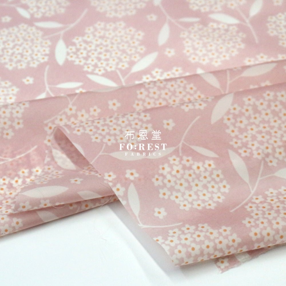 Nylon Waterproof - Flower 薄防水Pink - FO:REST Fabric 布恩堂Liberty fabrictana lawnjapanese fabricykk zipper