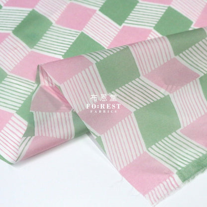 Nylon Waterproof - Geometry 薄防水Pink - FO:REST Fabric 布恩堂Liberty fabrictana lawnjapanese fabricykk zipper