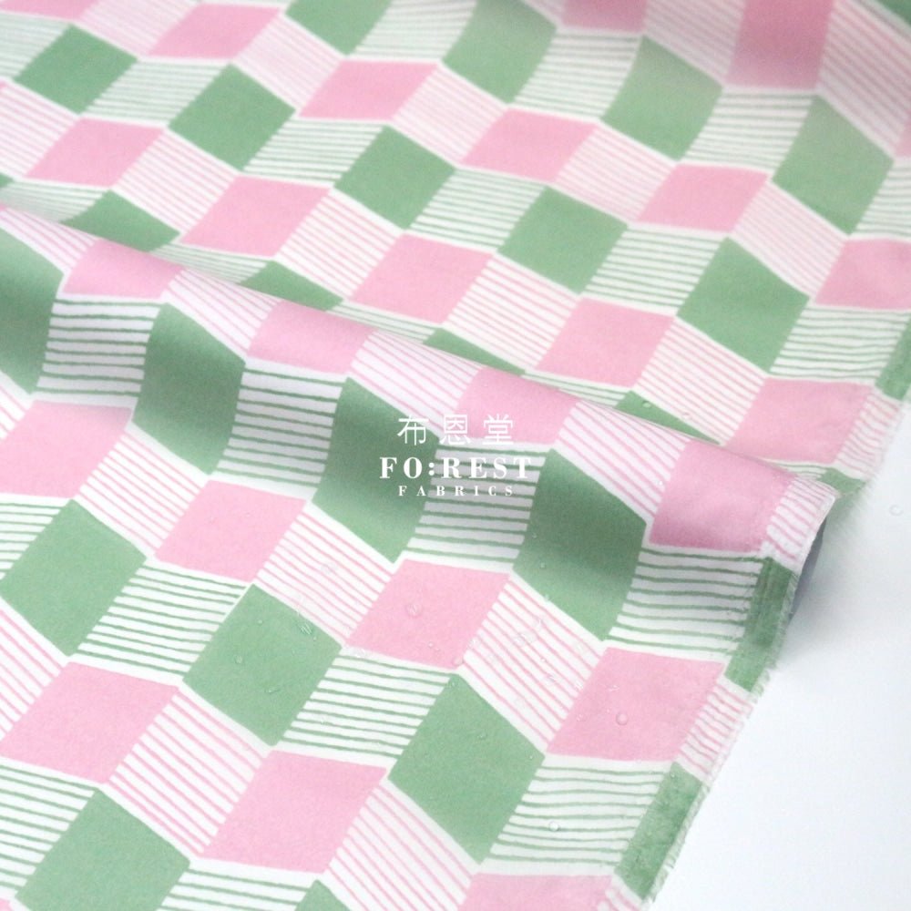 Nylon Waterproof - Geometry 薄防水Pink - FO:REST Fabric 布恩堂Liberty fabrictana lawnjapanese fabricykk zipper
