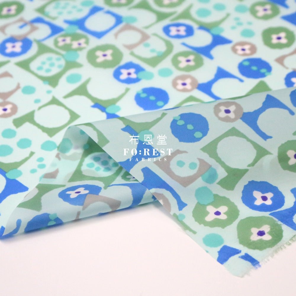 Nylon Waterproof - Retro 薄防水Blue - FO:REST Fabric 布恩堂Liberty fabrictana lawnjapanese fabricykk zipper