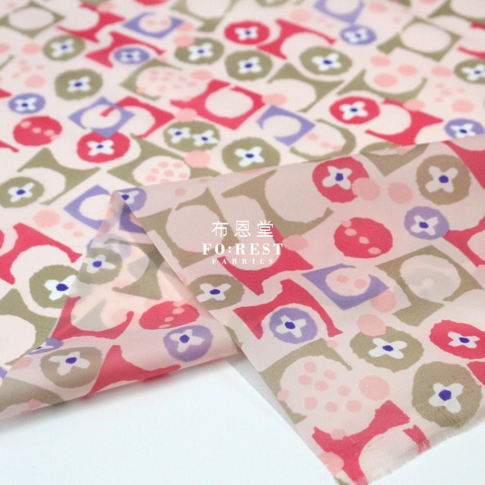 Nylon Waterproof - Retro 薄防水Pink - FO:REST Fabric 布恩堂Liberty fabrictana lawnjapanese fabricykk zipper