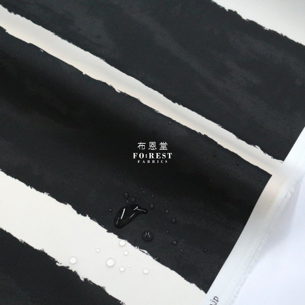 Nylon Waterproof - Strip BLACK 厚防水 - FO:REST Fabric 布恩堂Liberty fabrictana lawnjapanese fabricykk zipper