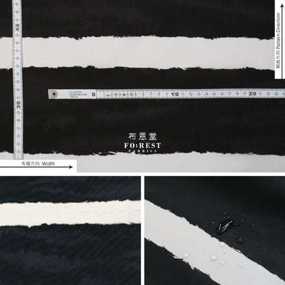 Nylon Waterproof - Strip BLACK 厚防水 - FO:REST Fabric 布恩堂Liberty fabrictana lawnjapanese fabricykk zipper