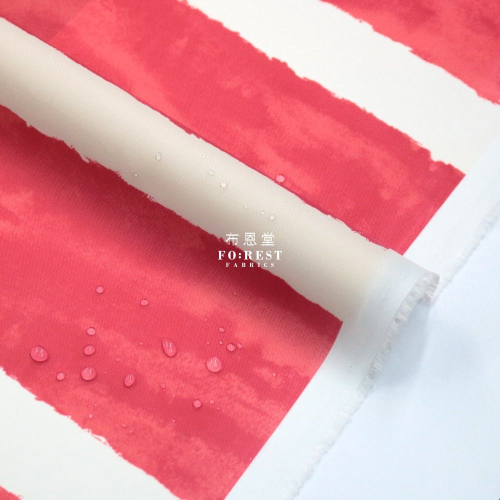 Nylon Waterproof - Strip RED 厚防水 - FO:REST Fabric 布恩堂Liberty fabrictana lawnjapanese fabricykk zipper