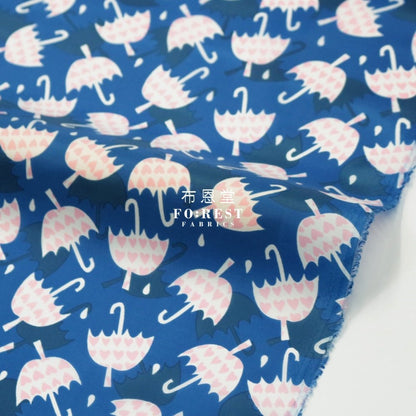 Nylon Waterproof - Umbrella Heart薄防水Blue - FO:REST Fabric 布恩堂Liberty fabrictana lawnjapanese fabricykk zipper