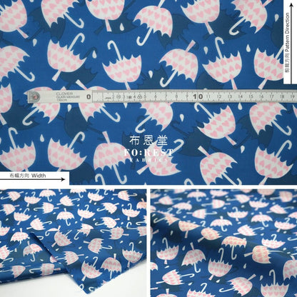Nylon Waterproof - Umbrella Heart薄防水Blue - FO:REST Fabric 布恩堂Liberty fabrictana lawnjapanese fabricykk zipper