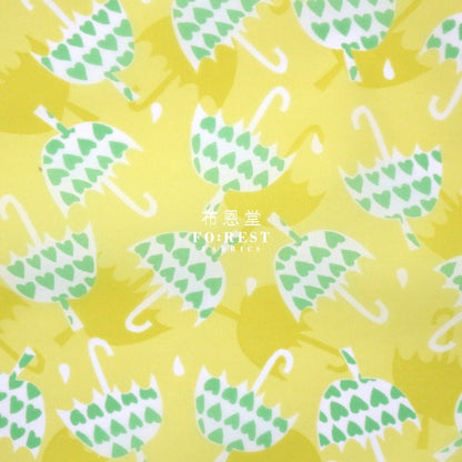 Nylon Waterproof - Umbrella Heart薄防水Yellow - FO:REST Fabric 布恩堂Liberty fabrictana lawnjapanese fabricykk zipper