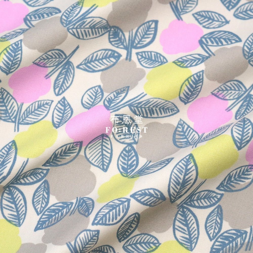 Organic cotton - PIKKU SAARI Iloinen Fabric Khaki - FO:REST Fabric 布恩堂Liberty fabrictana lawnjapanese fabricykk zipper
