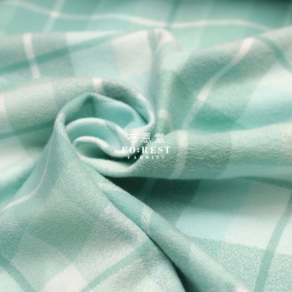 Organic Flannel - Aqua Tartan Cotton
