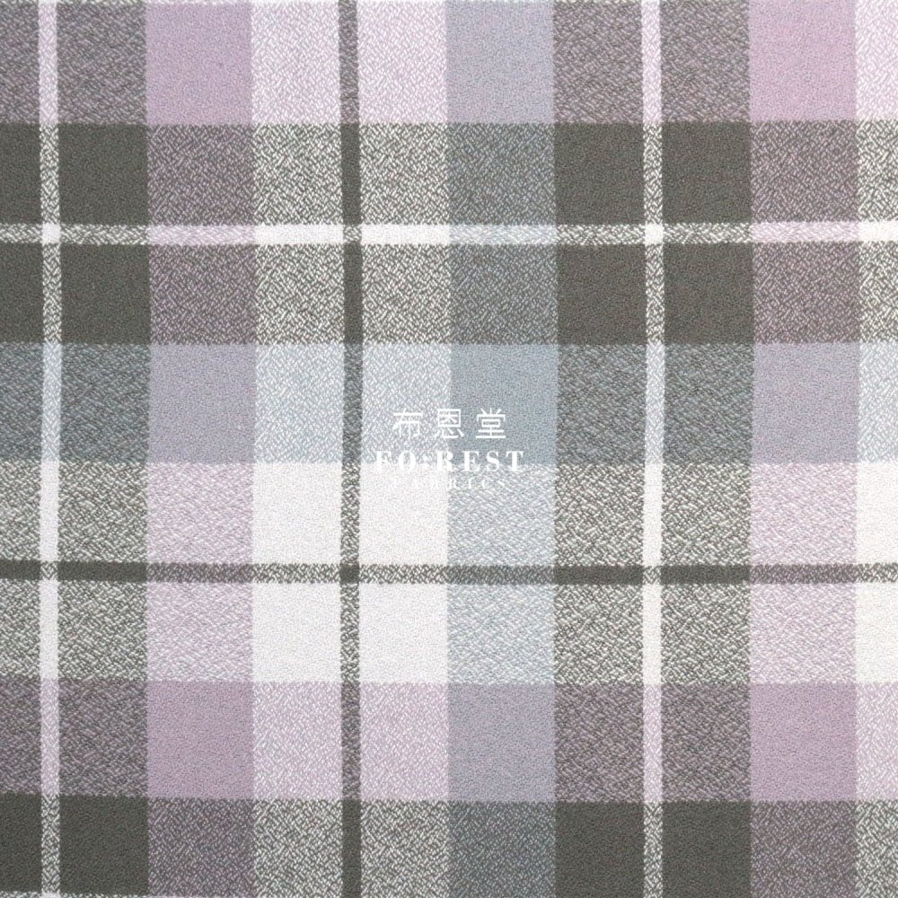 Organic Flannel - LAVENDER TARTAN 有機法籣絨 - FO:REST Fabric 布恩堂Liberty fabrictana lawnjapanese fabricykk zipper