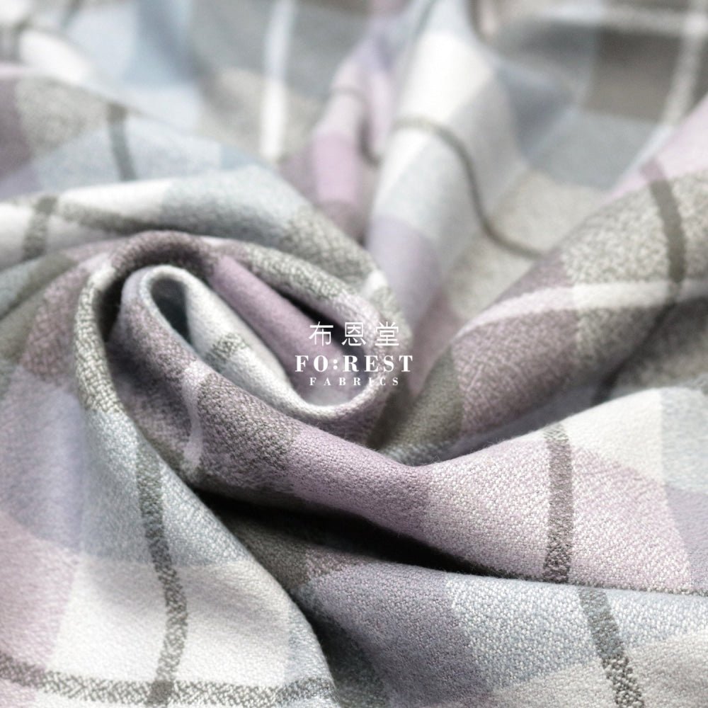Organic Flannel - LAVENDER TARTAN 有機法籣絨 - FO:REST Fabric 布恩堂Liberty fabrictana lawnjapanese fabricykk zipper