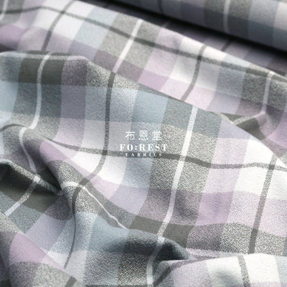 Organic Flannel - LAVENDER TARTAN 有機法籣絨 - FO:REST Fabric 布恩堂Liberty fabrictana lawnjapanese fabricykk zipper