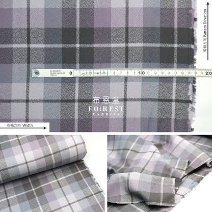 Organic Flannel - LAVENDER TARTAN 有機法籣絨 - FO:REST Fabric 布恩堂Liberty fabrictana lawnjapanese fabricykk zipper