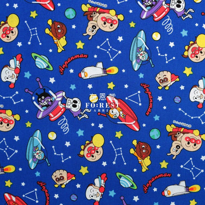 oxford - Anpanman fabric BLUE (member) - FO:REST Fabric 布恩堂Liberty fabrictana lawnjapanese fabricykk zipper