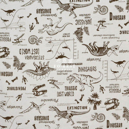 Oxford - Dinosaur Fabric Cream Oxford