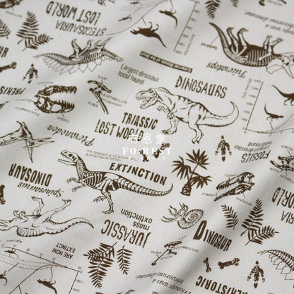 Oxford - Dinosaur fabric Cream - FO:REST Fabric 布恩堂Liberty fabrictana lawnjapanese fabricykk zipper