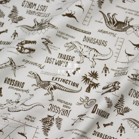 Oxford - Dinosaur fabric Cream - FO:REST Fabric 布恩堂Liberty fabrictana lawnjapanese fabricykk zipper