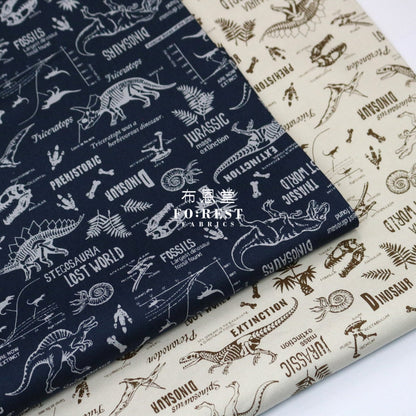 Oxford - Dinosaur Fabric Navy Oxford