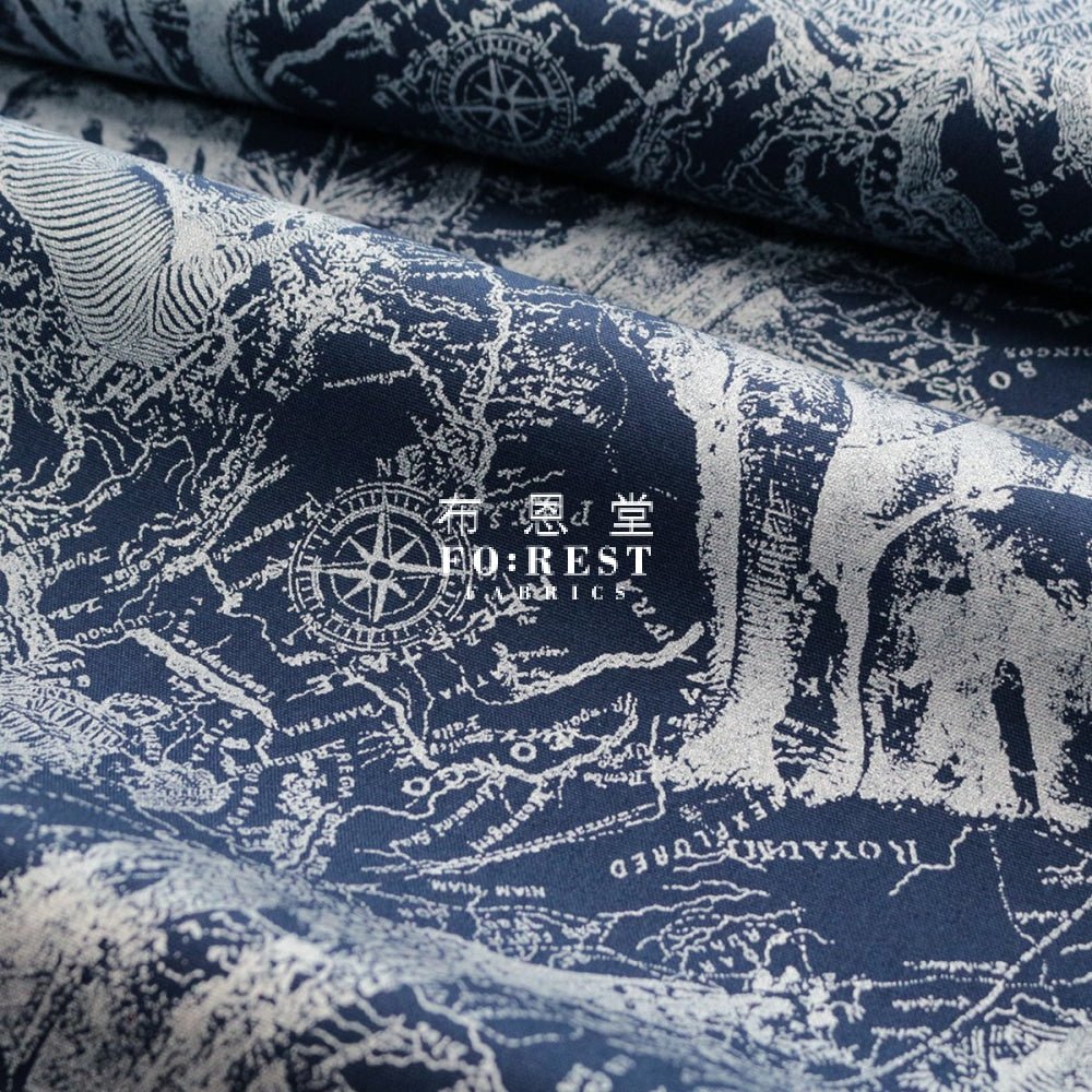 Oxford - Dinosaur Map fabric - FO:REST Fabric 布恩堂Liberty fabrictana lawnjapanese fabricykk zipper