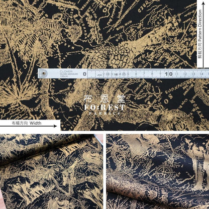 Oxford - Dinosaur Map fabric - FO:REST Fabric 布恩堂Liberty fabrictana lawnjapanese fabricykk zipper