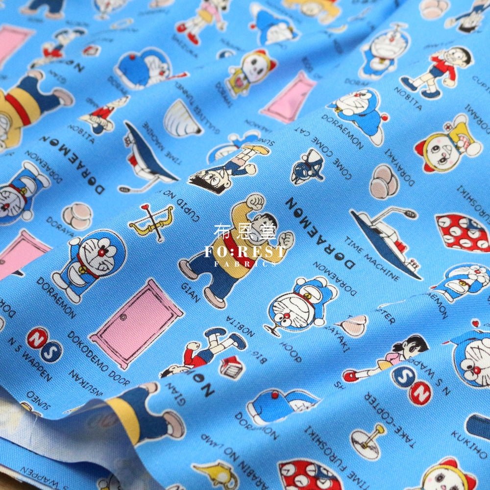 oxford - Doraemon Light Blue fabric (member) - FO:REST Fabric 布恩堂Liberty fabrictana lawnjapanese fabricykk zipper