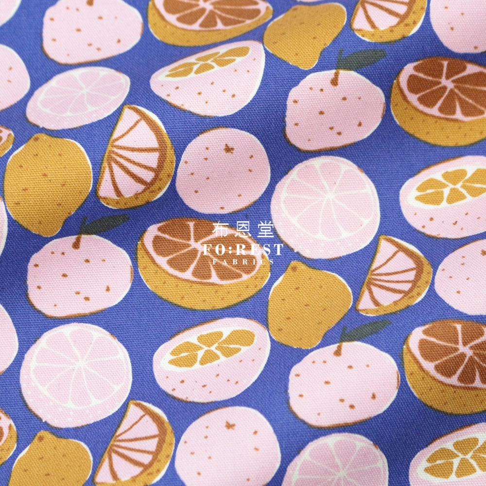 Oxford - Egg Press Fruit Fabric Blue