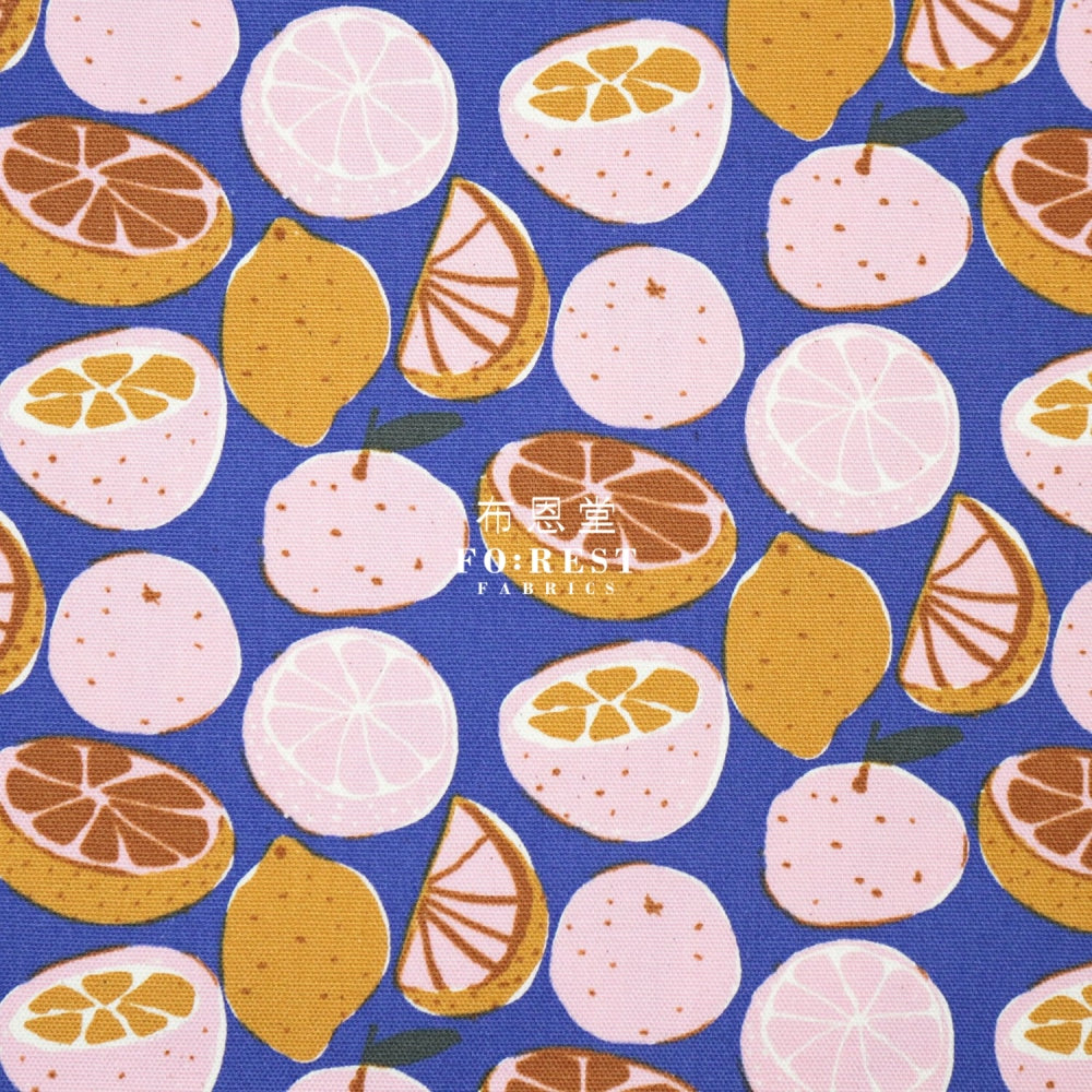 Oxford - Egg Press Fruit Fabric Blue