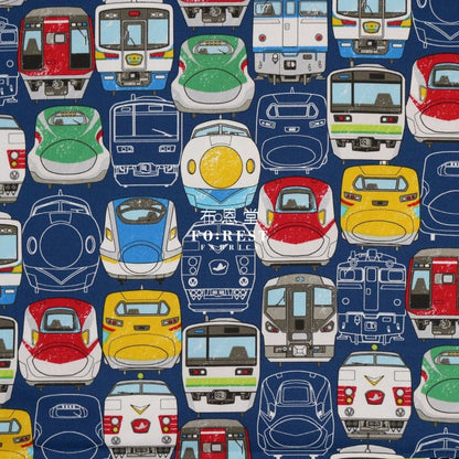 Oxford - JR train fabric Navy - FO:REST Fabric 布恩堂Liberty fabrictana lawnjapanese fabricykk zipper