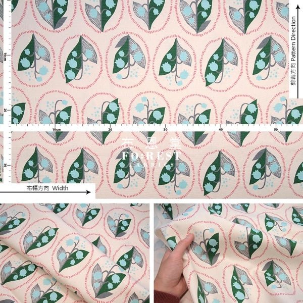 Oxford - Lily of the Valley Flower fabric - FO:REST Fabric 布恩堂Liberty fabrictana lawnjapanese fabricykk zipper