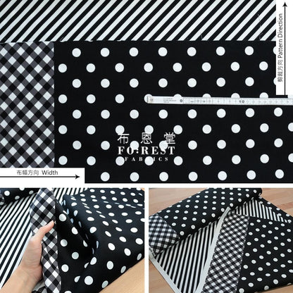 Oxford - Mix And Match Dot Strip Grid Fabric