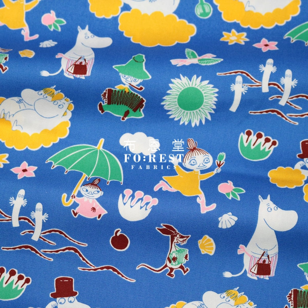 Oxford - Moomin Flower Fabric (Member) C Blue Oxford