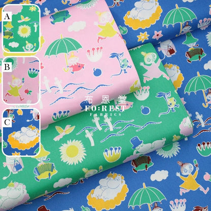 Oxford - Moomin Flower fabric (member) - FO:REST Fabric 布恩堂Liberty fabrictana lawnjapanese fabricykk zipper