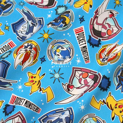 oxford - Pokemon fabric Blue - FO:REST Fabric 布恩堂Liberty fabrictana lawnjapanese fabricykk zipper